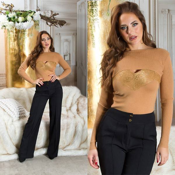 Koucla Sexy 2Piece Strick-Set / Top + Crop Pulli Speichern exportieren