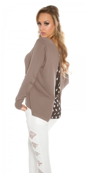Koucla Trendy KouCla 2in1 Polka Dot Chiffon Pullover Neueste Mode