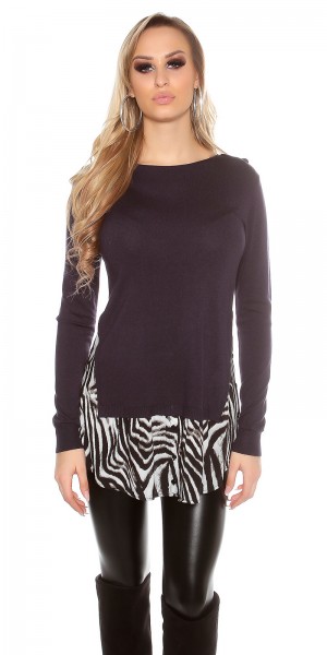 Koucla Trendy Koucla 2in1 FeinstrickPulli mit AnimalPrint Zeitlich begrenztes Angebot