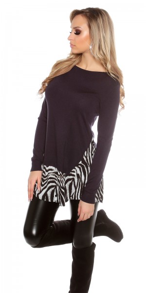 Koucla Trendy Koucla 2in1 FeinstrickPulli mit AnimalPrint Zeitlich begrenztes Angebot