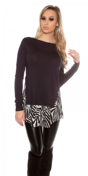 Koucla Trendy Koucla 2in1 FeinstrickPulli mit AnimalPrint Zeitlich begrenztes Angebot