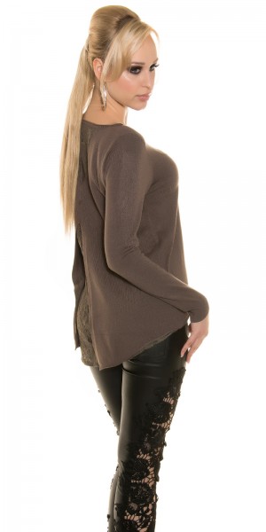 Koucla Sexy Koucla Pullover mit Spitze und Knöpfen Blitzangebot
