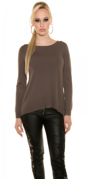 Koucla Sexy Koucla Pullover mit Spitze und Knöpfen Blitzangebot