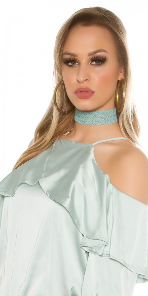 Koucla Trendy Häkelchoker mit Goldfaden Tiefpreis