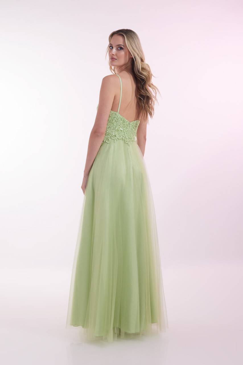 Laona NOBLE TULLE DRESS Besticktes Maxikleid mit V-Ausschnitt und Tüll-Einsatz Riesige Ersparnisse