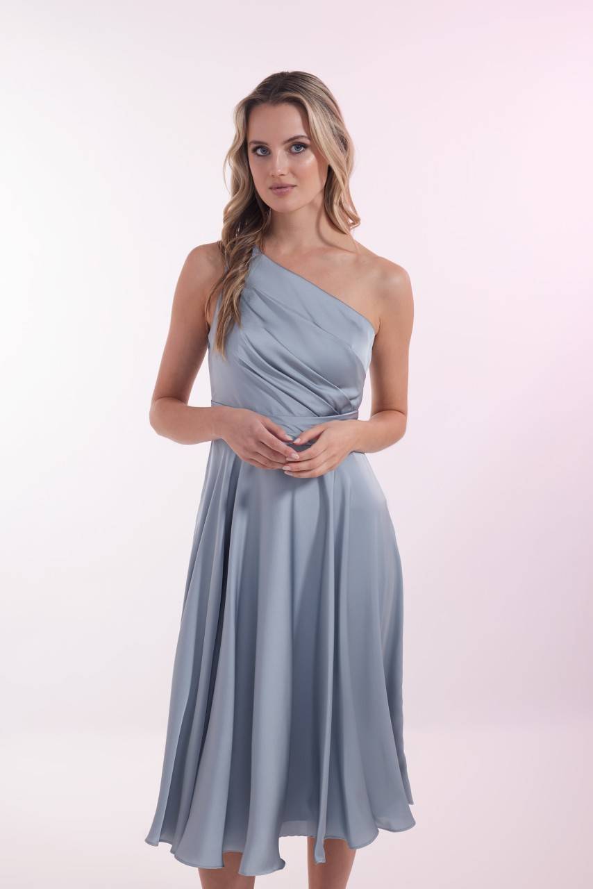 Laona SATIN DREAM DRESS One-Shoulder Midikleidmit Drapierungen Fabrikverkauf