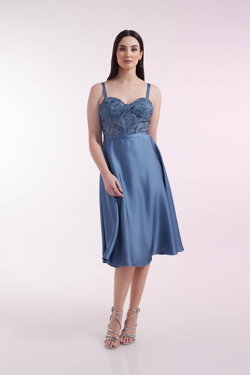 Laona PORTRAIT OF A LADY DRESS Besticktes Midikleid aus Satin Cyber Monday