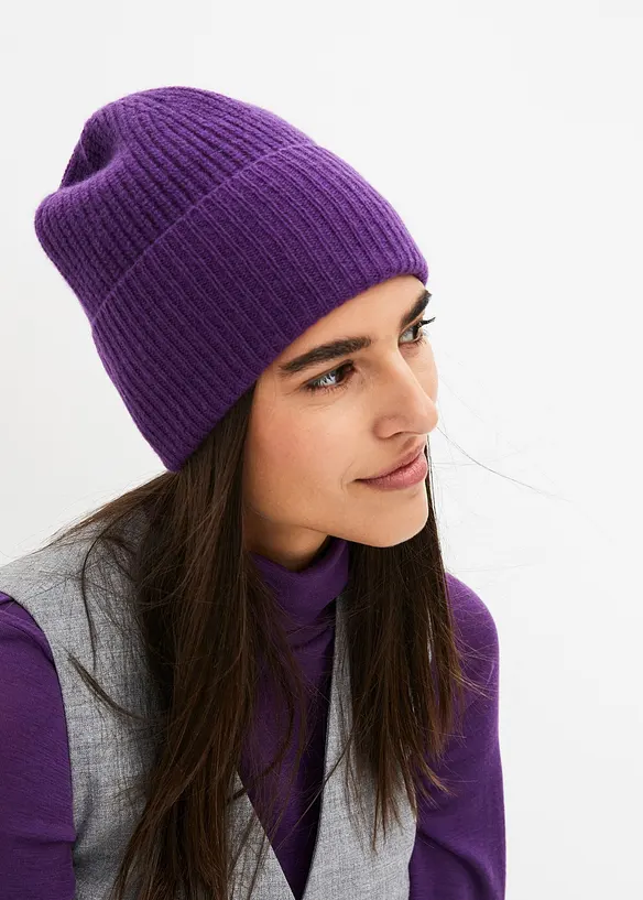 bonprix PREMIUM Wollmütze mit Good Cashmere Standard®-Anteil Auslauf