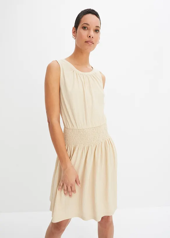 BODYFLIRT Jerseycrepe-Kleid mit Smockeinsatz Sonderangebote