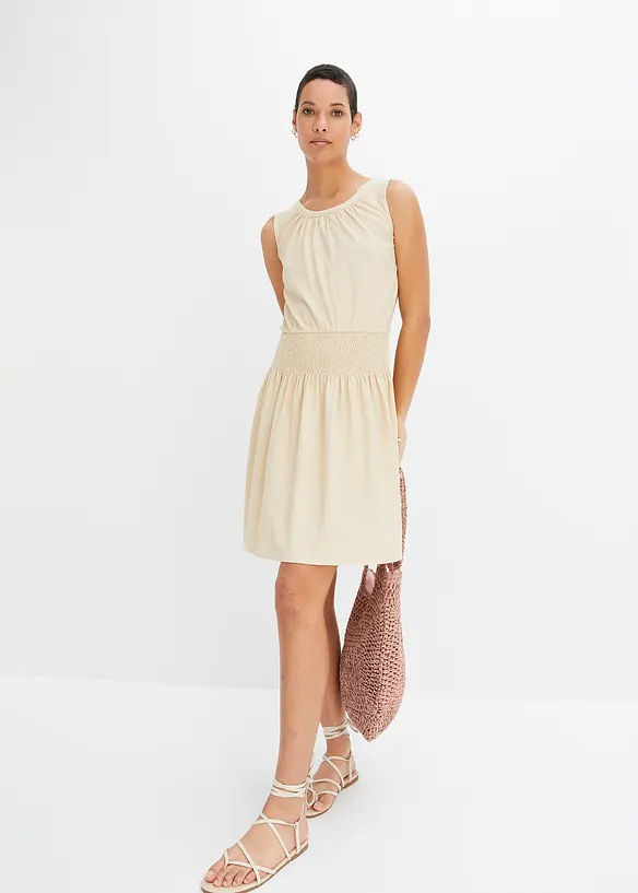 BODYFLIRT Jerseycrepe-Kleid mit Smockeinsatz Riesige Ersparnisse