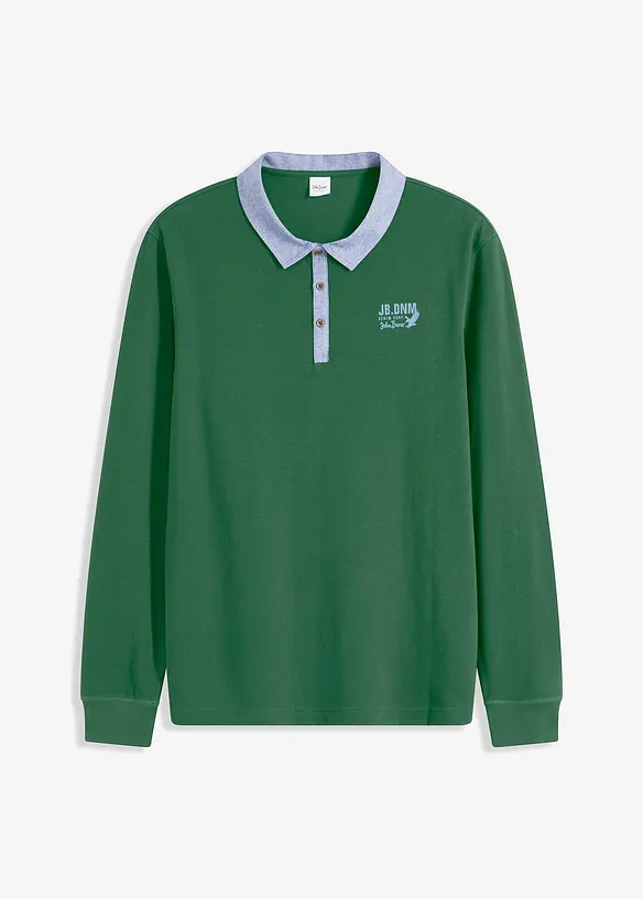 John Baner JEANSWEAR Piquè-Poloshirt aus Bio-Baumwolle, Langarm Zeitbegrenzte Promotion