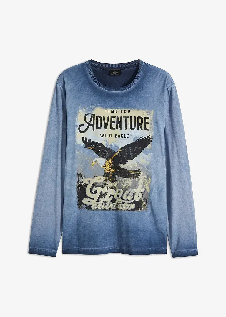 bpc bonprix collection cold-dyed Langarmshirt aus reiner Bio-Baumwolle Großer Ausverkauf
