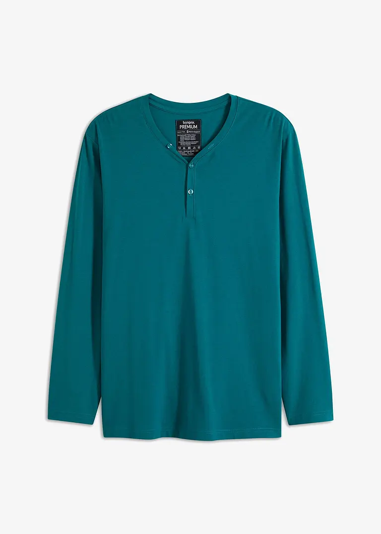 bpc bonprix collection Essential Henleyshirt, Langarm mit Bio-Baumwolle Online Shopping