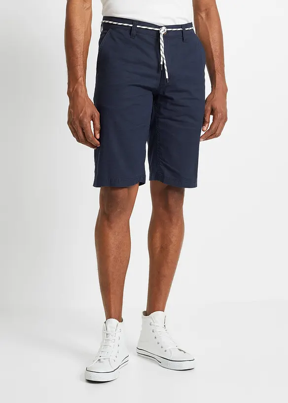 bonprix Chino-Bermuda mit Leinen und Bindeband, Regular Fit im Angebot
