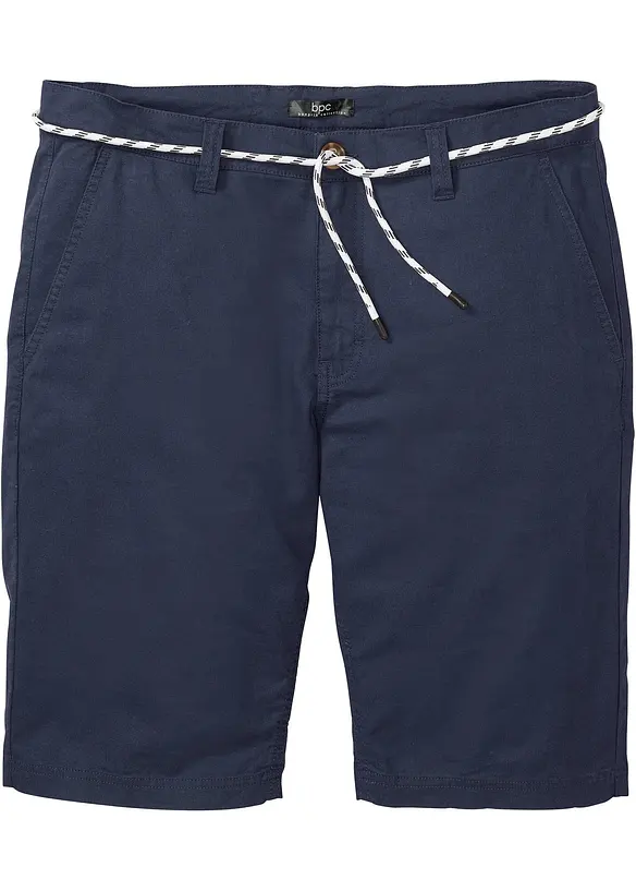 bonprix Chino-Bermuda mit Leinen und Bindeband, Regular Fit Schlussverkauf