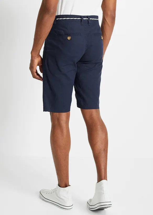 bonprix Chino-Bermuda mit Leinen und Bindeband, Regular Fit Schlussverkauf