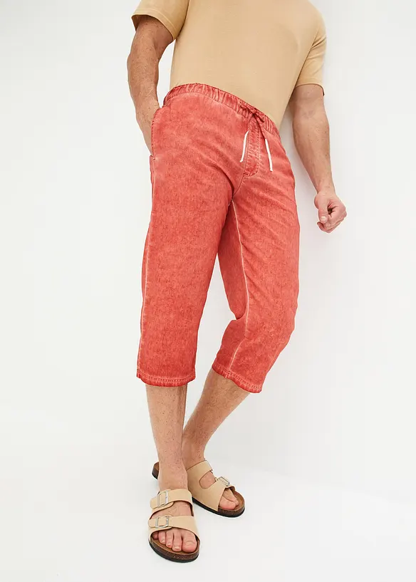 John Baner JEANSWEAR 3/4 Schlupfhose mit Leinen, Regular Fit Fabrikverkauf