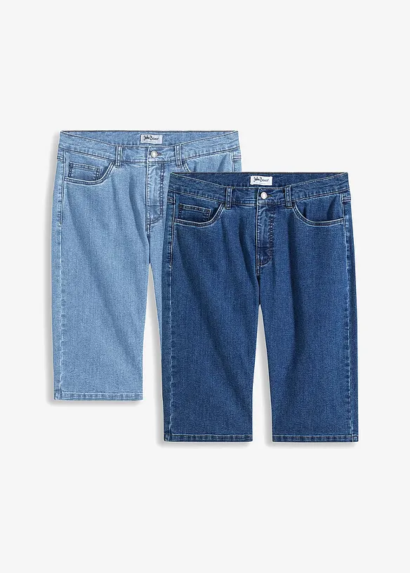 John Baner JEANSWEAR Long-Stretch-Jeans-Bermuda, Regular Fit (2er Pack)
