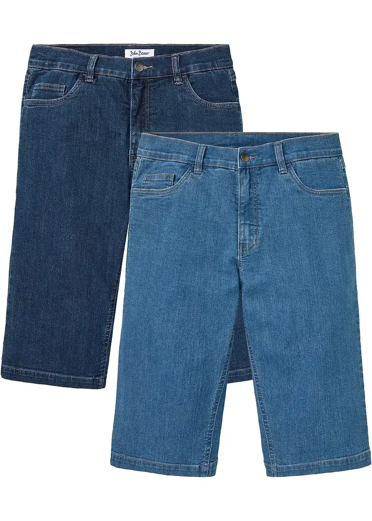 John Baner JEANSWEAR Long-Stretch-Jeans-Bermuda, Regular Fit (2er Pack)
