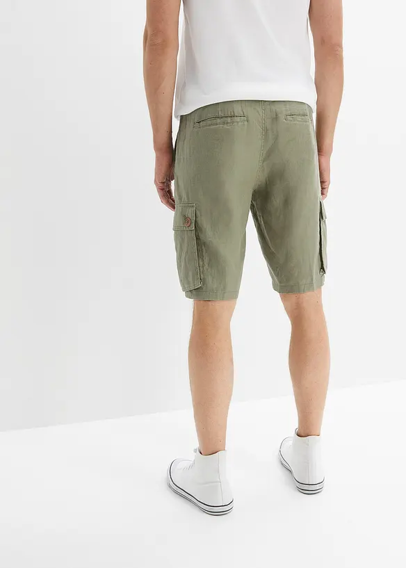 John Baner JEANSWEAR Cargo-Bermuda aus Leinen, Loose Fit Lagerräumung