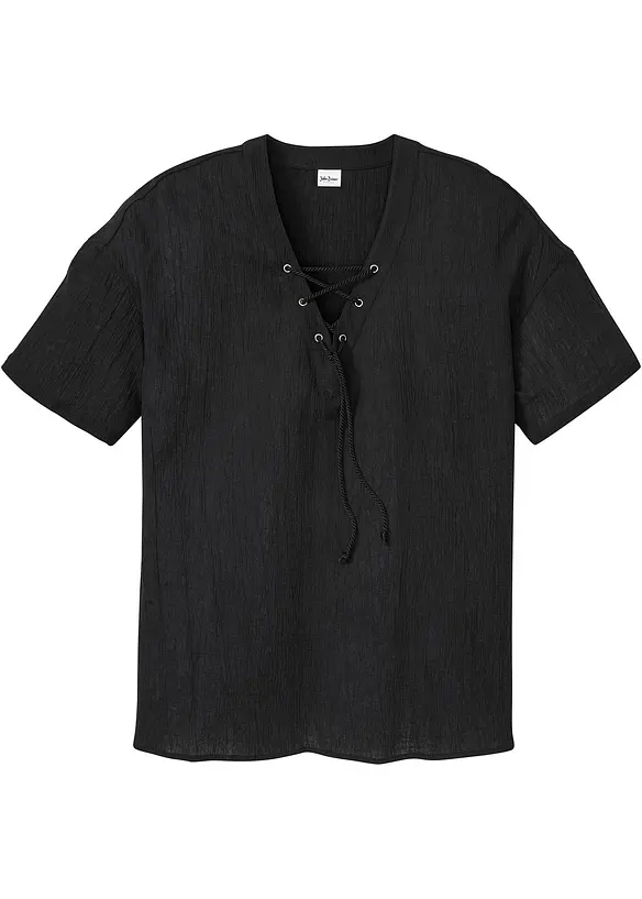 John Baner JEANSWEAR Schlupf-Kurzarmhemd mit Schnürung Zeitlich begrenztes Angebot