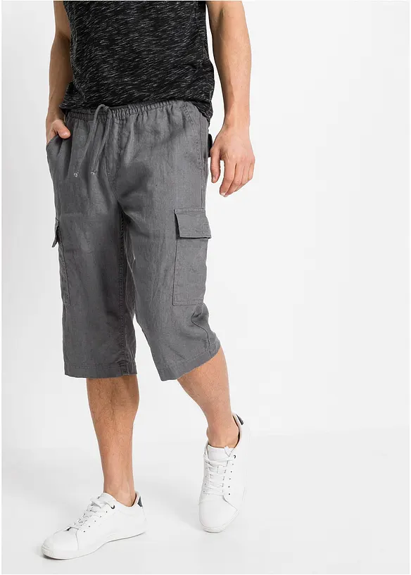 bonprix Schlupf-Cargo-Bermuda mit Leinen, Regular Fit Exklusive Angebote