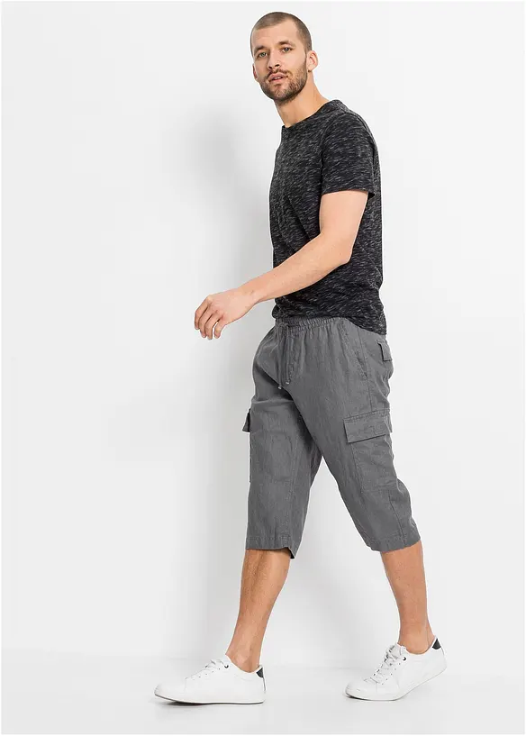 bonprix Schlupf-Cargo-Bermuda mit Leinen, Regular Fit Exklusive Angebote