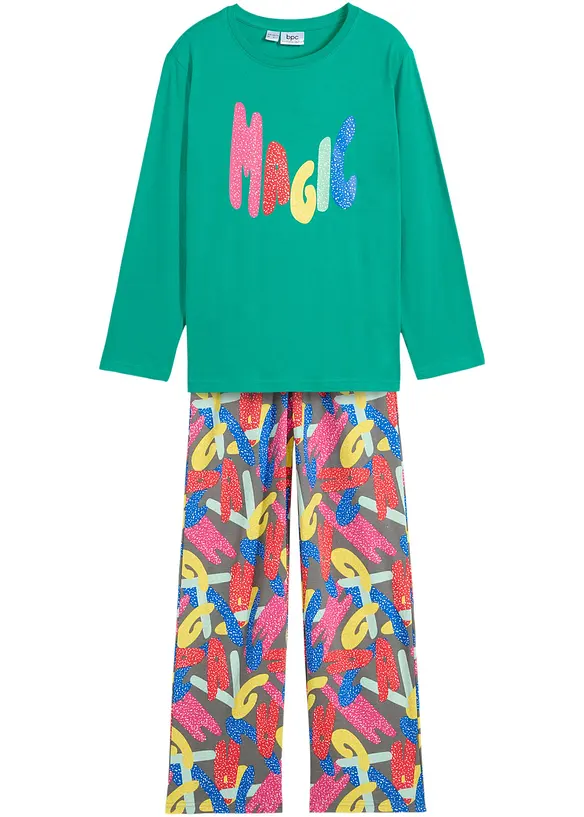 bpc bonprix collection Mädchen Pyjama mit Bio-Baumwolle (2-tlg. Set) Wochenangebot