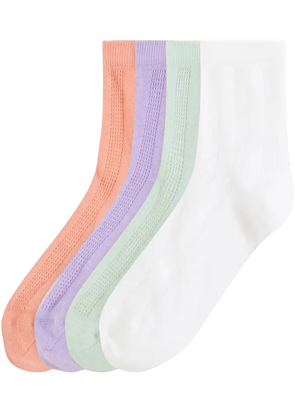 bpc bonprix collection Pointelle Halbsocken mit Bio-Baumwolle (4er Pack)