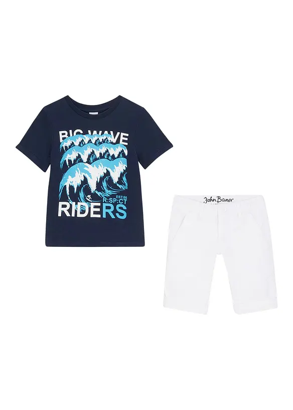 John Baner JEANSWEAR Jungen Stretch Shorts mit T-Shirt (2-tlg.Set) Super Rabatt