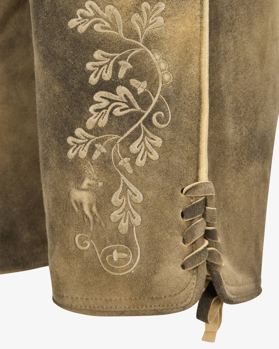 LODENFREY Wiesnlederhose kurz aus Ziegenleder Valentinstagsangebot