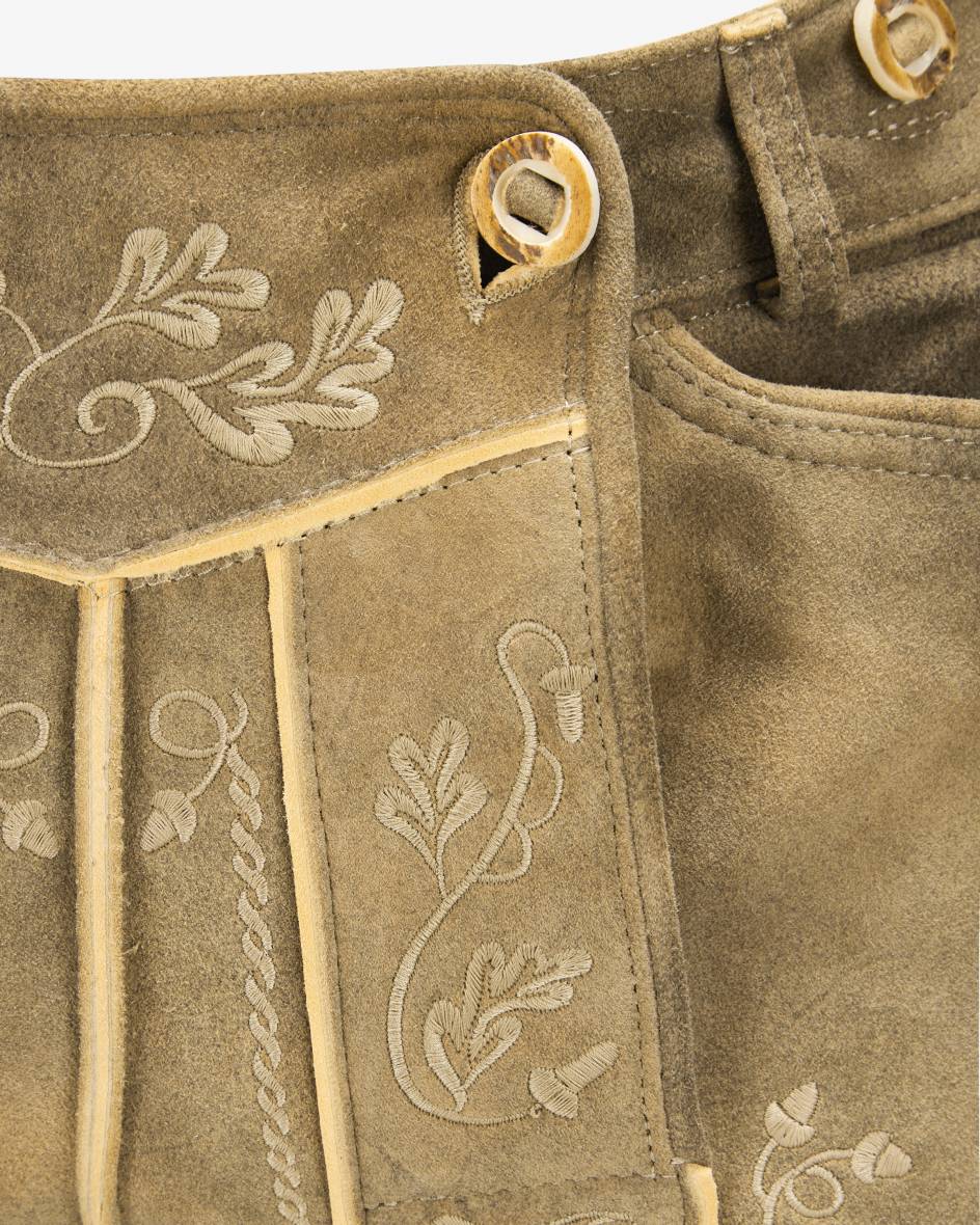 LODENFREY Wiesnlederhose kurz aus Ziegenleder Valentinstagsangebot