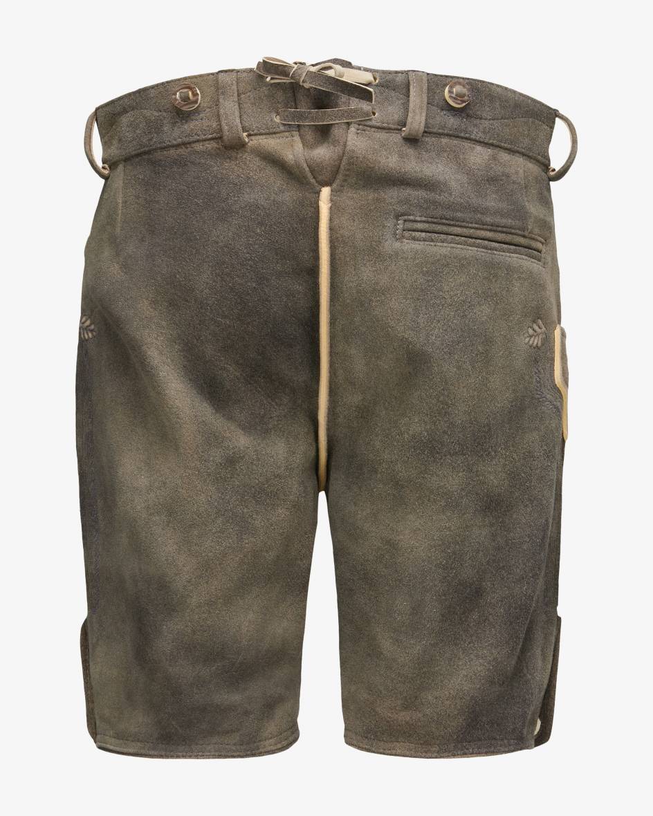 LODENFREY Wiesnlederhose kurz aus Ziegenleder Kostenloser Versand