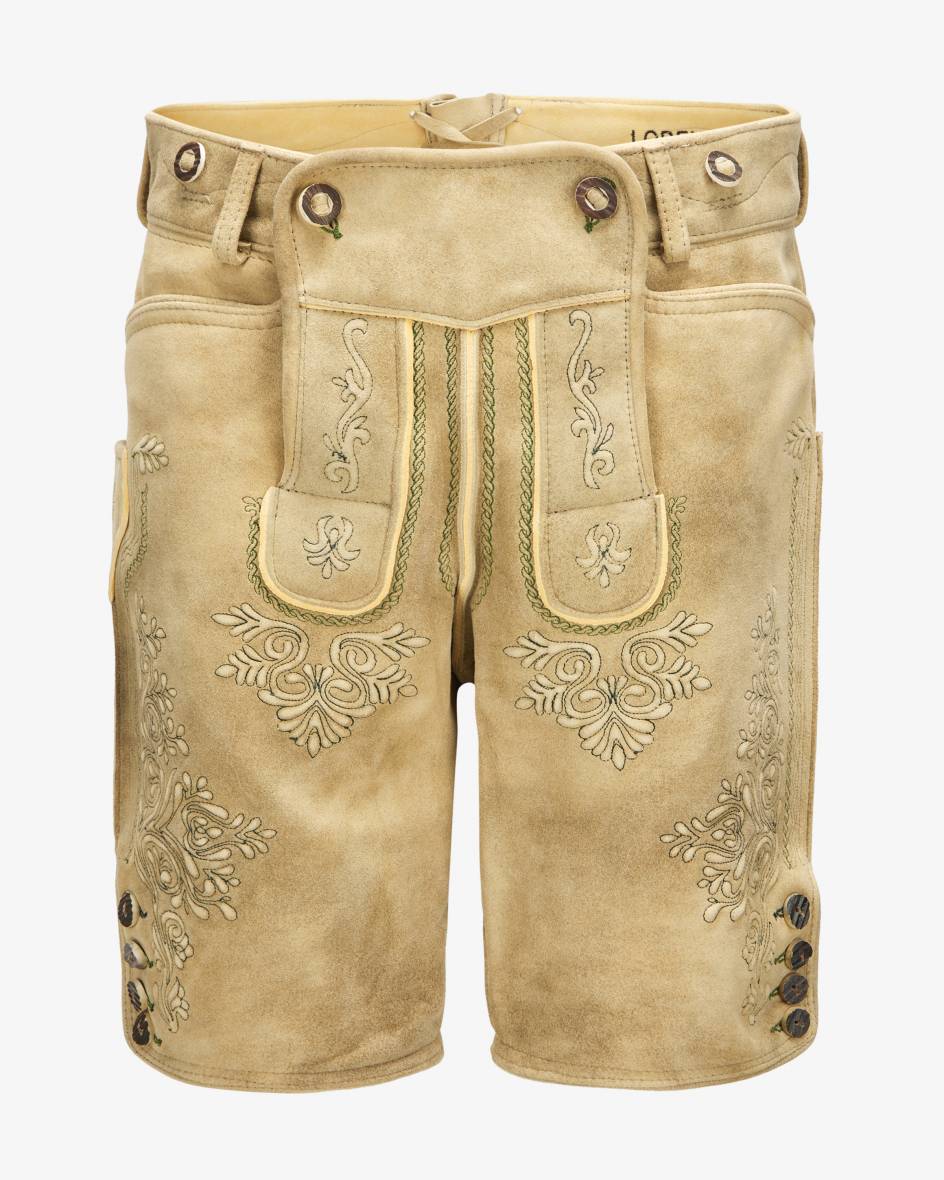 LODENFREY Wiesnlederhose kurz aus Ziegenleder Limitierter Zeitrabatt