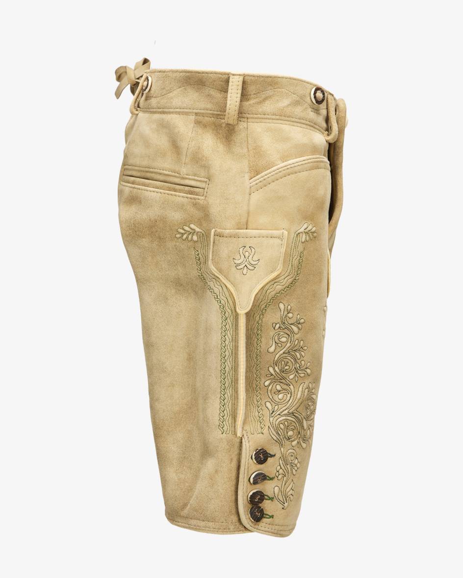 LODENFREY Wiesnlederhose kurz aus Ziegenleder Limitierter Zeitrabatt