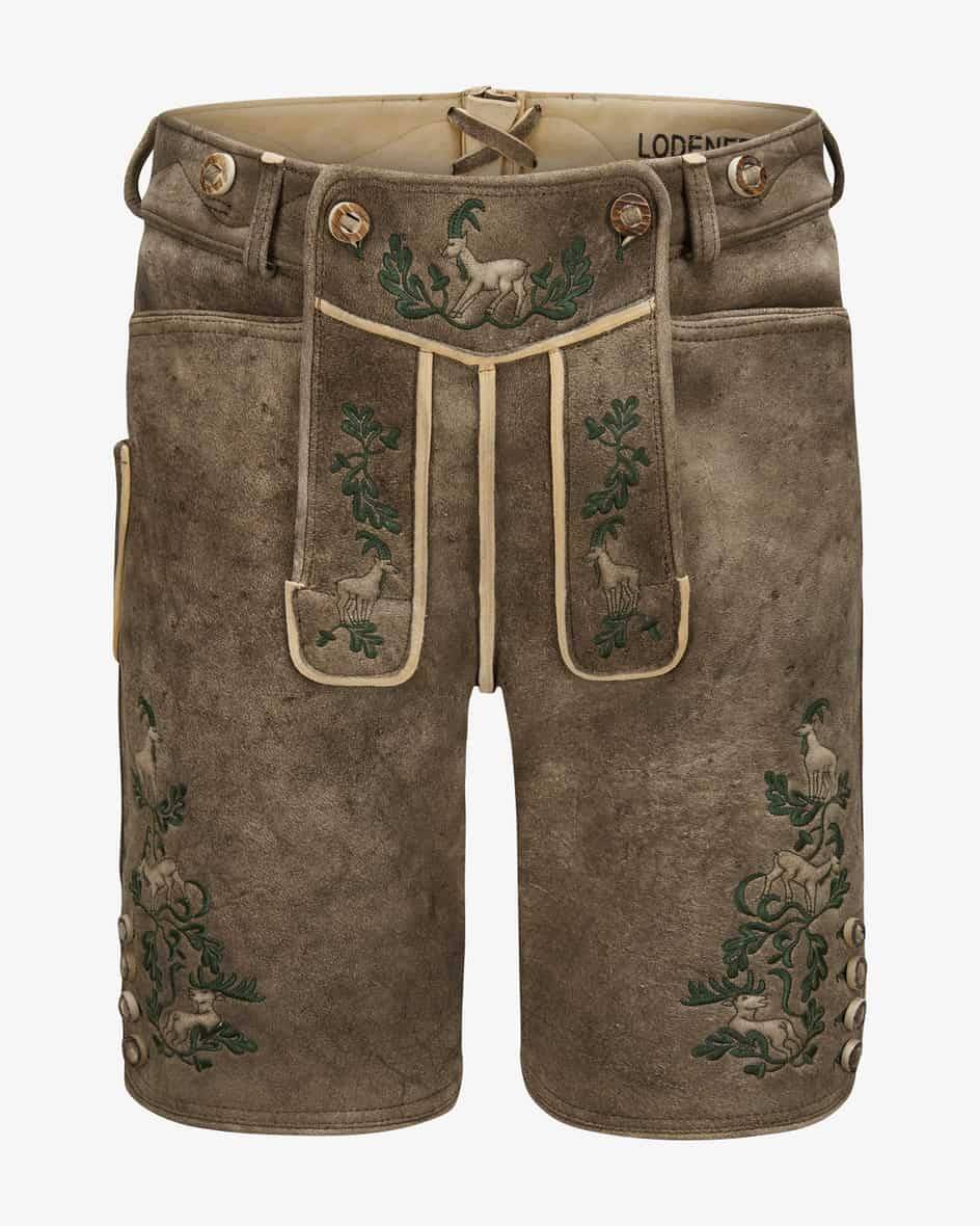 LODENFREY Wildleben Lederhose kurz aus Hirschleder Rabatt