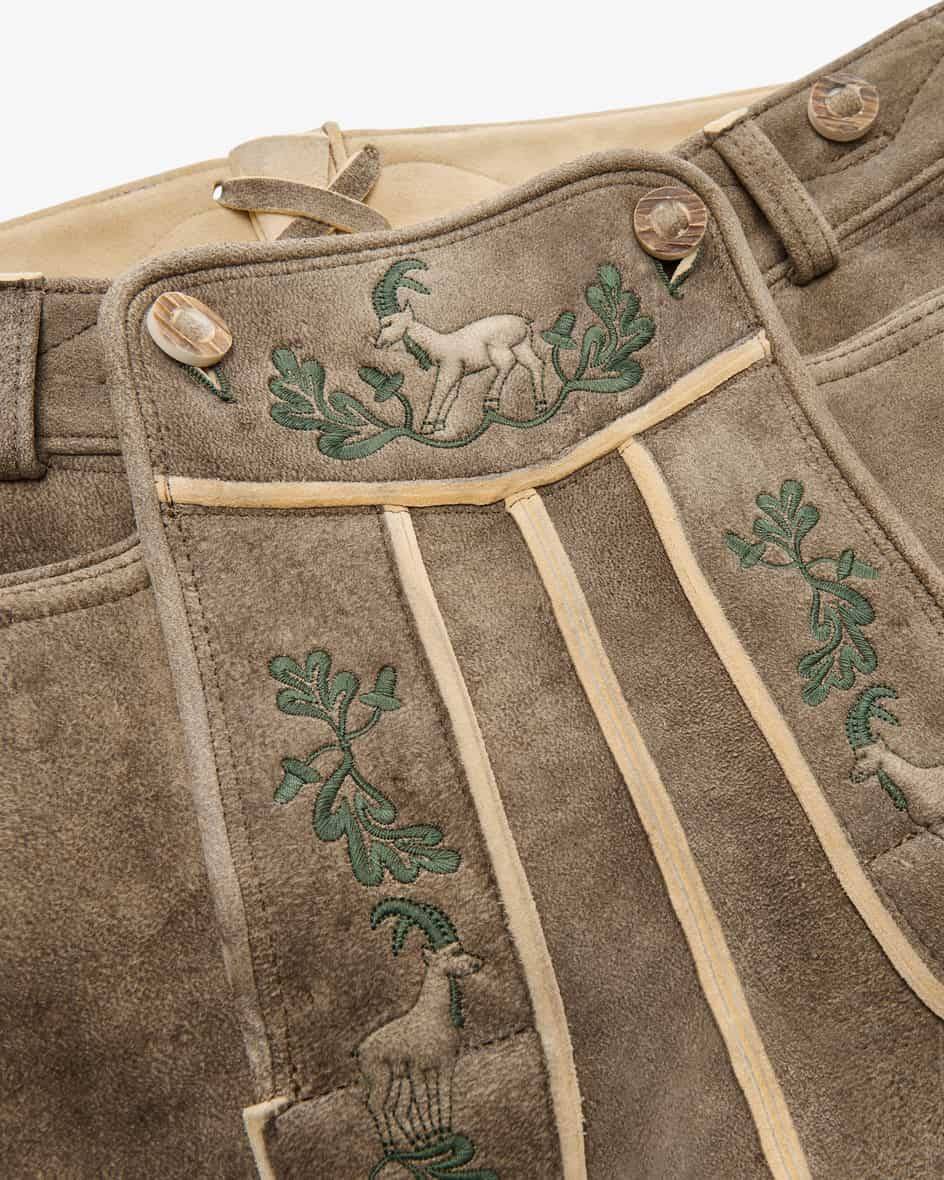 LODENFREY Wildleben Lederhose kurz aus Hirschleder Rabatt