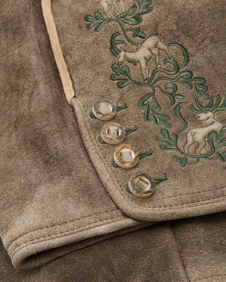 LODENFREY Wildleben Lederhose kurz aus Hirschleder Rabatt