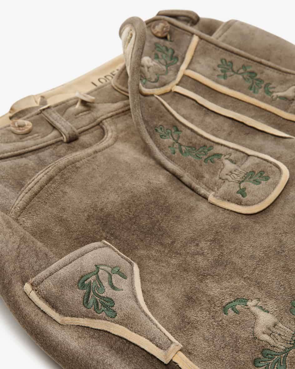 LODENFREY Wildleben Lederhose kurz aus Hirschleder Rabatt
