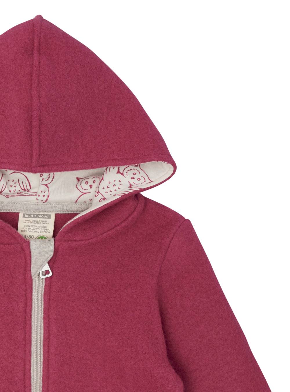 Loud Proud Wollfleece-Jacke mit Kapuze Preisnachlass