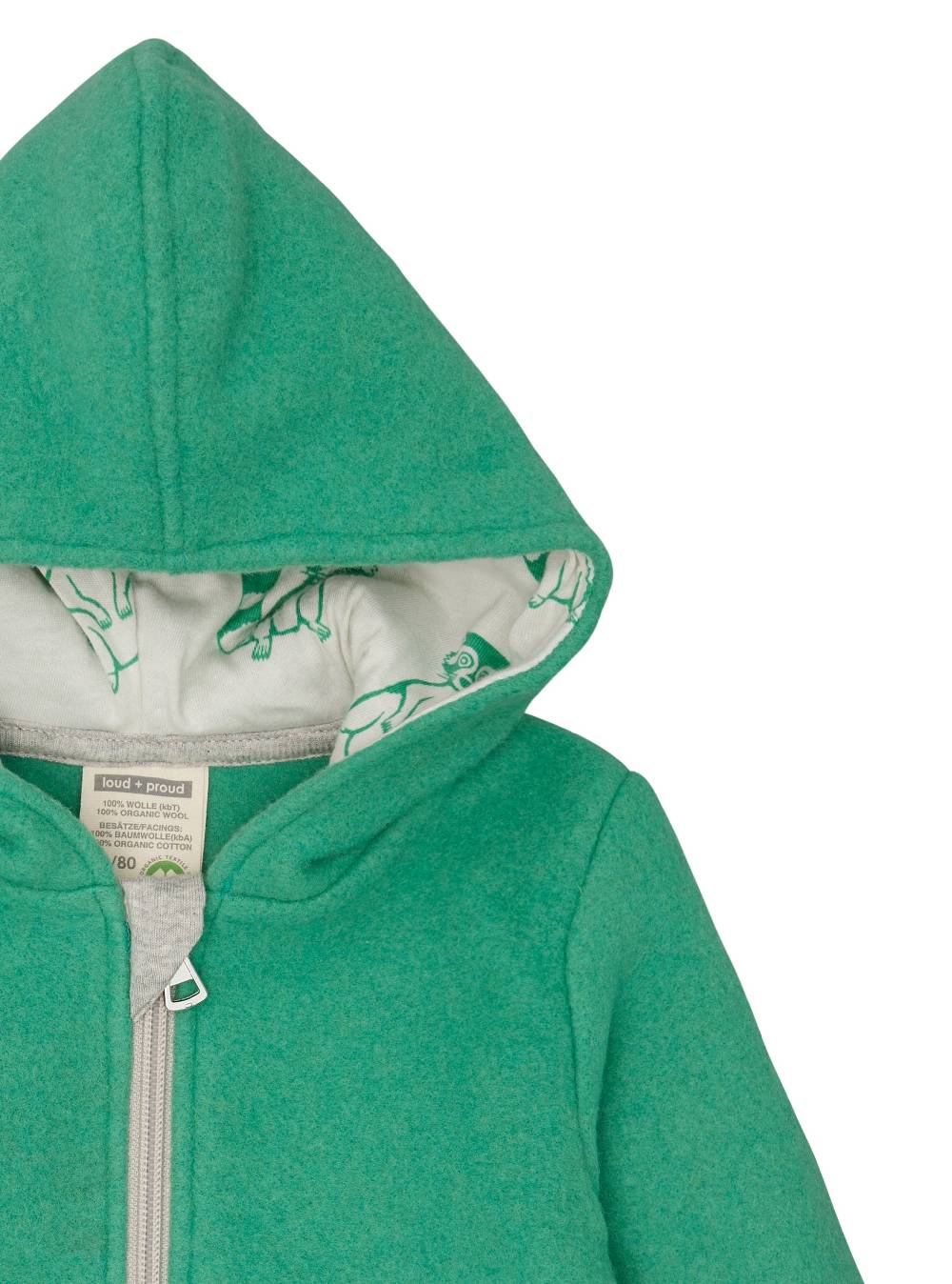 Loud Proud Wollfleece-Jacke mit Kapuze Saisonschlussverkauf