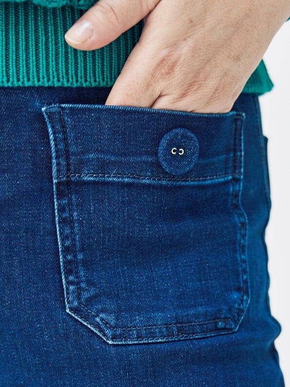 Mademoiselle YéYé Jeans Hose mit aufgesetzten Taschen aus Bio-Baumwolle Online Outlet