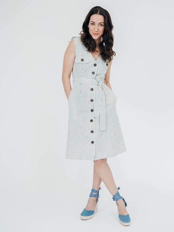 Mademoiselle YéYé Geknöpftes Kleid aus Bio-Baumwolle Discount Store für neue Produkte