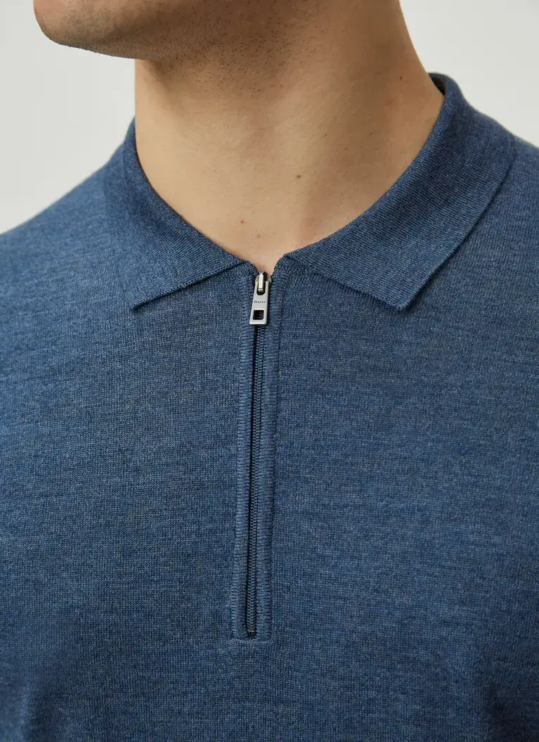 Maerz Muenchen Zipper Polohemd100% MerinowolleArt. Nr. 406400-382 Osterangebot