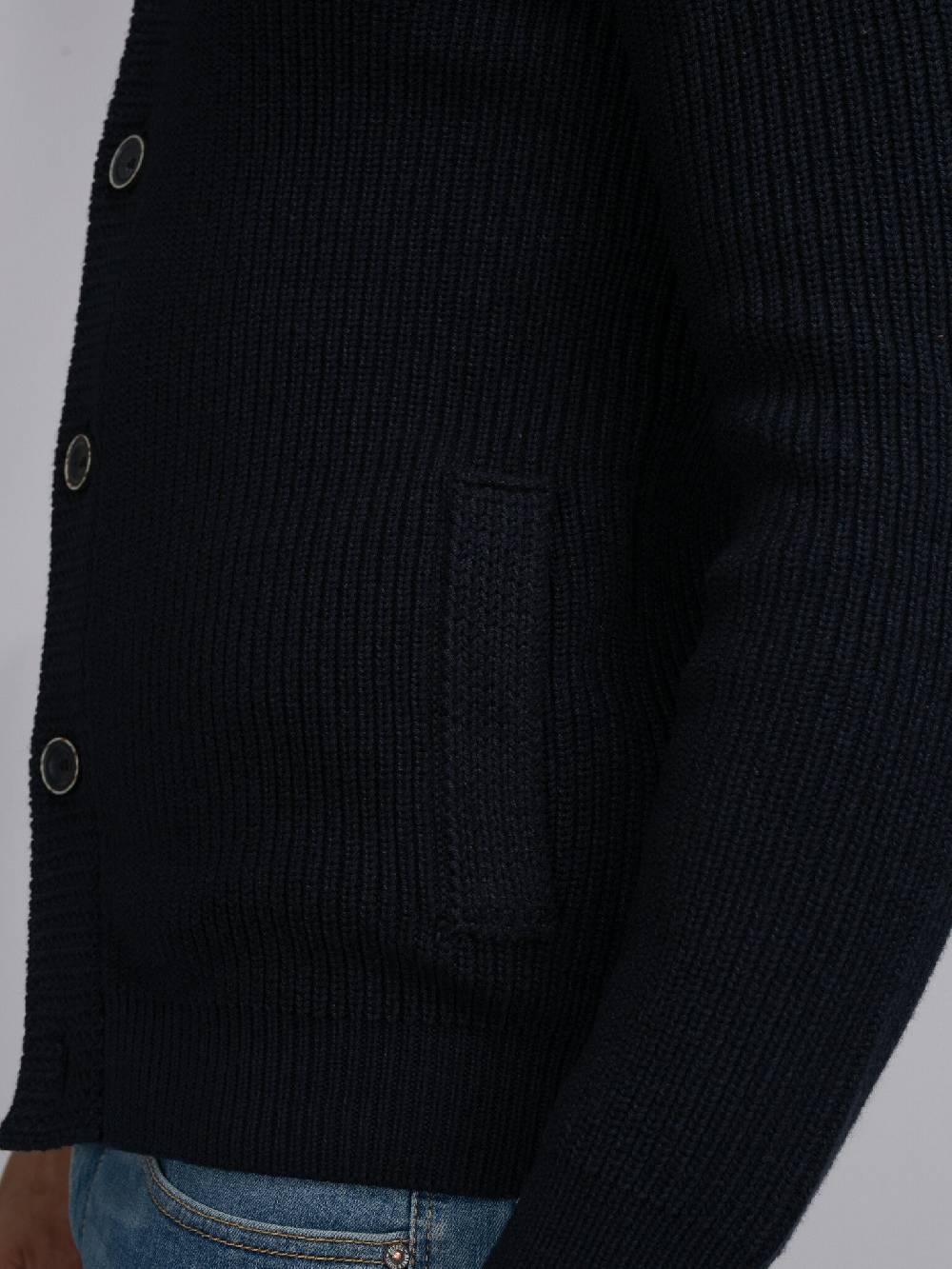 Petrol Industries M-3040-KWC282 Men Knitwear Collar Cardigan (5120 Sky Captain) Lagerräumung