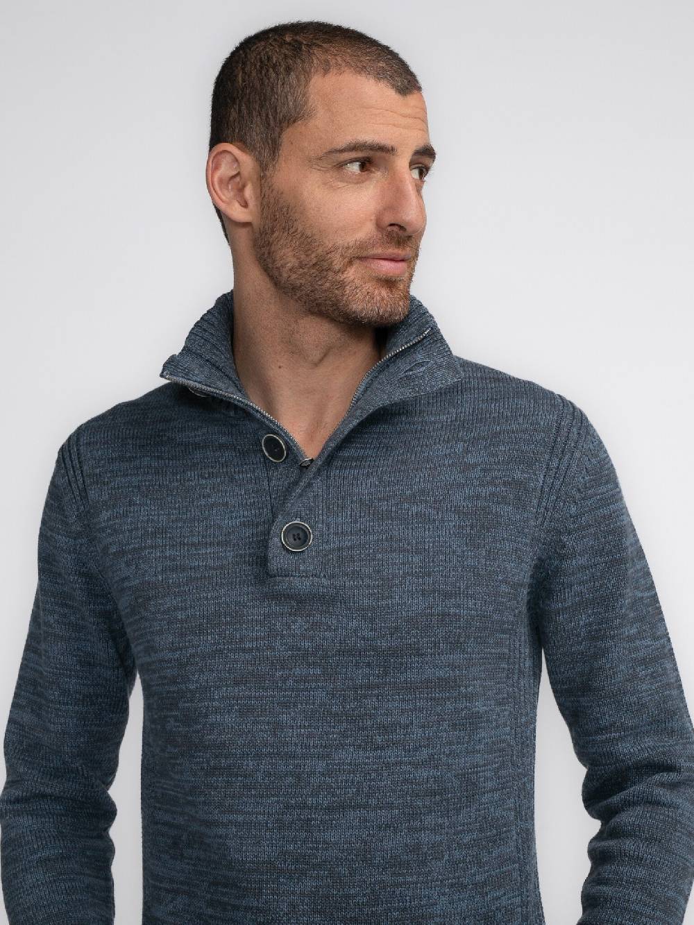 Petrol Industries M-3040-KWC206 Men Knitwear Collar (5183 Light Shadow) Top Angebot