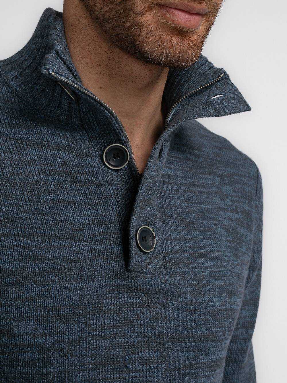 Petrol Industries M-3040-KWC206 Men Knitwear Collar (5183 Light Shadow) Top Angebot