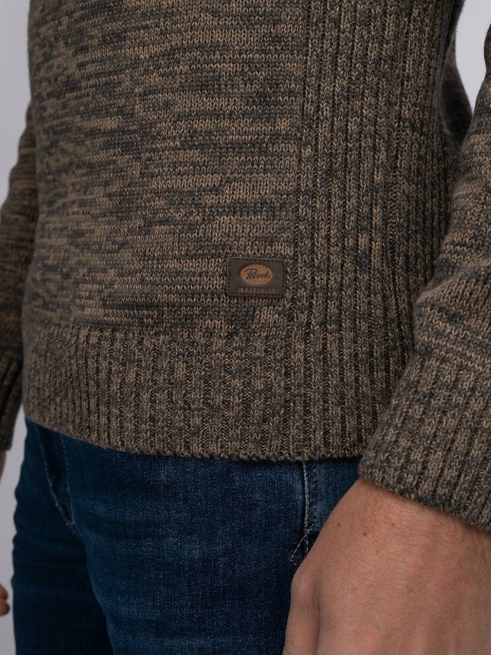 Petrol Industries M-3040-KWC206 Men Knitwear Collar (7140 Oak) Online Outlet