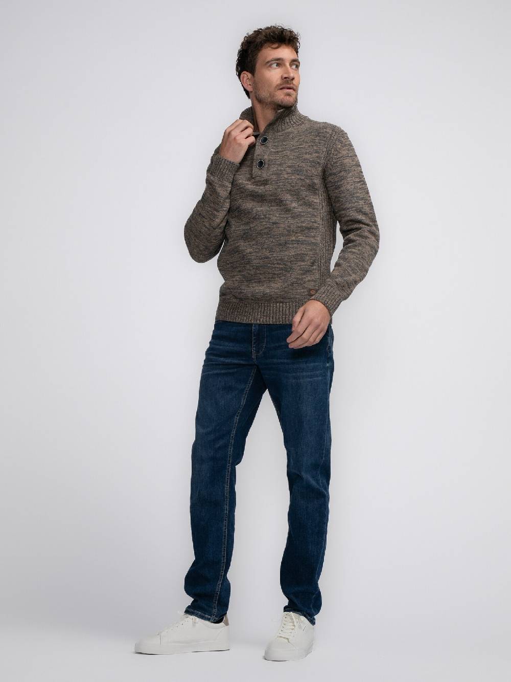Petrol Industries M-3040-KWC206 Men Knitwear Collar (7140 Oak) Online Outlet