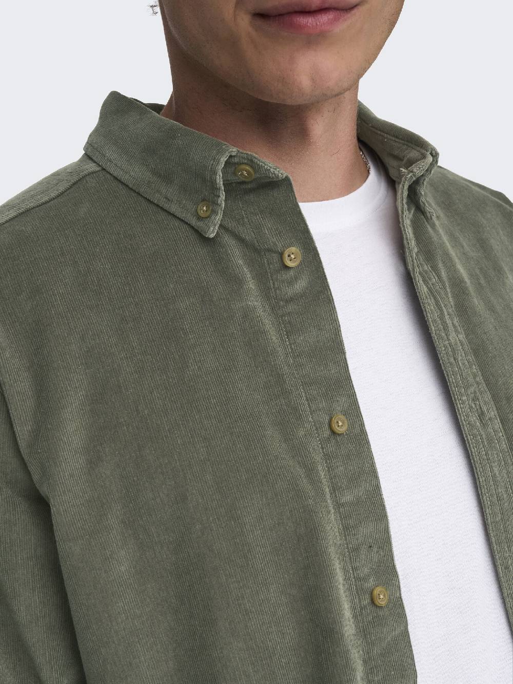 Only & Sons ONSMICHAEL 18W REG CORD STRETCH LS (Castor Gray) Kauf eins, bekomm eins gratis